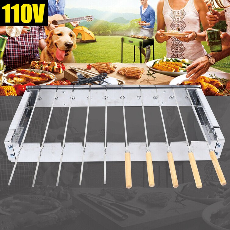 10pcs Barbecue Brochettes en acier inoxydable Bbq Long Grill Sticks