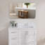 Évier de salle de bain en pierre de Carrara blanc avec comptoir simple 42 po x l 22 po avec lavabo droit et lavabo droit avec comptoir pré-percé et 4 po Dosseret H-119286145