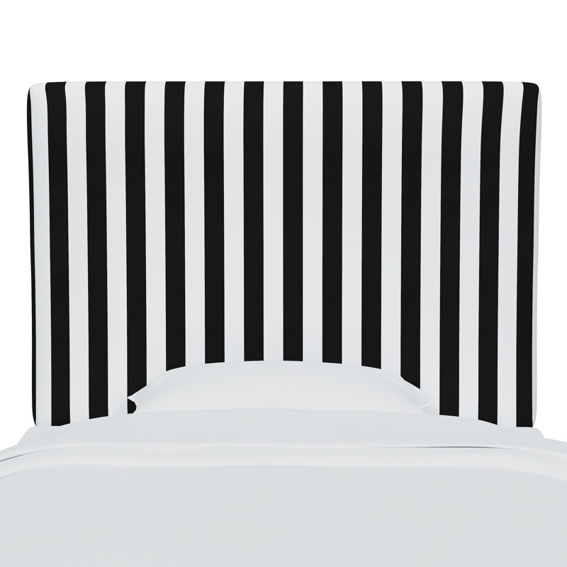 Upholstered Cotton Panel Headboard, Queen, Canopy Stripe Black White