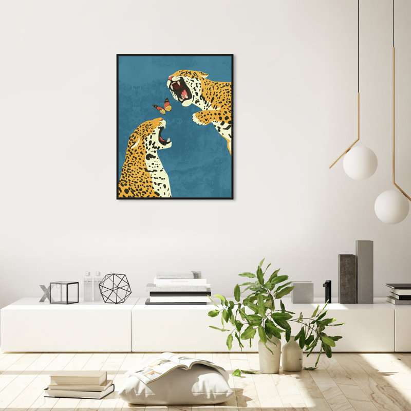 Wild Felines " Wild Felines " by Oliver Gal, Black Floater Framed Canvas, 37" H x 25" W