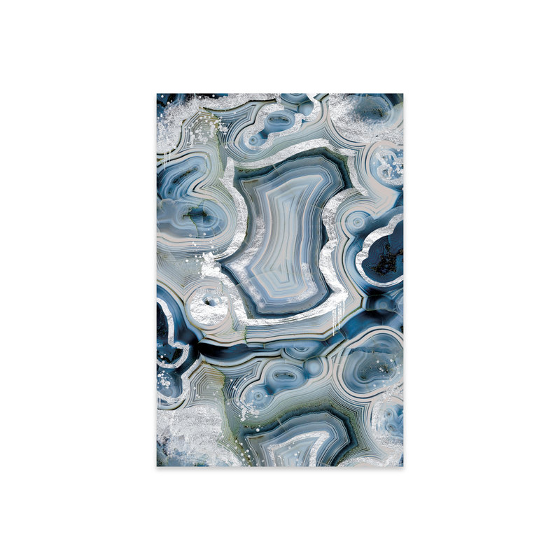 Géode saphir Sterling, reproduction sur verre acrylique, H 24 po x l 16 po x P 0,25 po