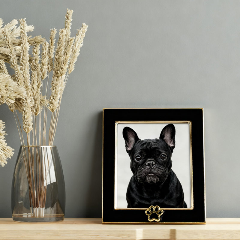 Picture Frame, Dog Paw Print (Black)