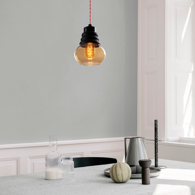 1 - Light Black/Red Single Pendant