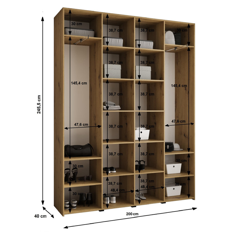 4 Door Manufactured Wood Wardrobe