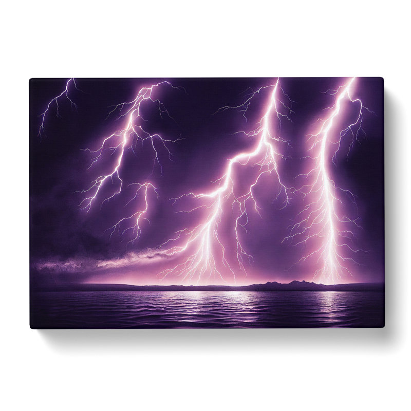Dazzling Lightning Storm - Wrapped Canvas Print, 35cm H x 50cm W x 3cm D