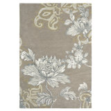 Hand Tufted Area Rug in Gray/White
