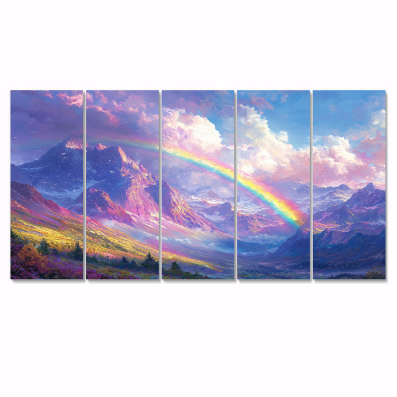 Supai - arc-en-ciel - Art mural traditionnel, H 28 po x l 60 po, 5