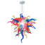 Lustre en verre soufflé à la main multicolore, plafonnier semi-encastré moderne