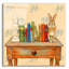 Art mural en verre épique «Bookends» par Marvindale, 12 po x 12 po