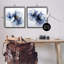 Fleurs bleues modernes par Irena Orlov - Ensemble de 2 reproductions de cadres photo sur bois-93786672-93786674
