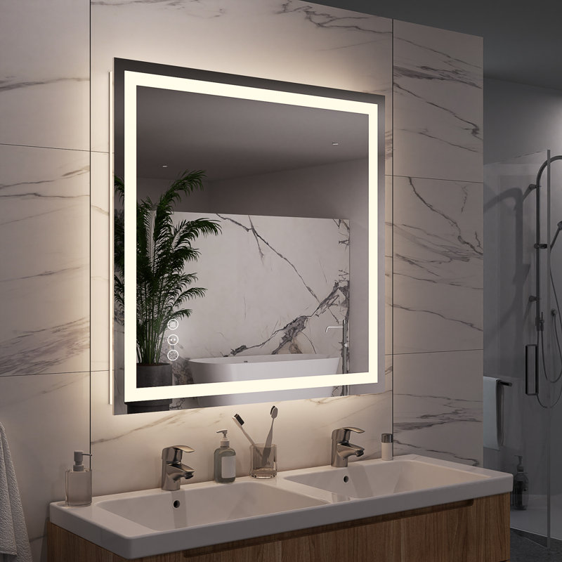 Miroir de salle de bain rectangulaire, 36 po x 36 po