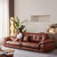 Canapé modulaire en similicuir caramel-128968840