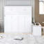 Grand lit escamotable mural avec bureau, tablettes de rangement et grands armoires-1065771476