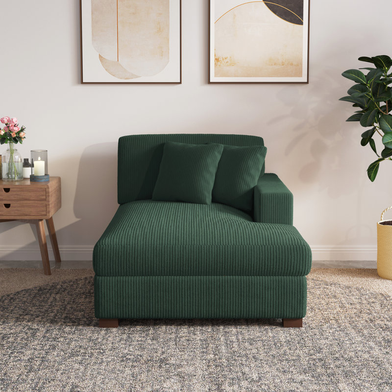 Milbrey Desborough Chaise Lounge, Right Hand Facing, Hunter Green