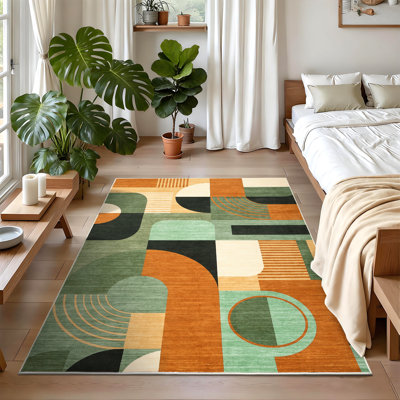 Tapis de salon à motif géométrique Boho