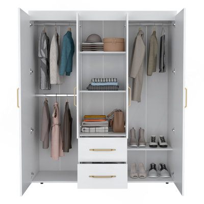 Armoire Elma, chambre à coucher, blanc