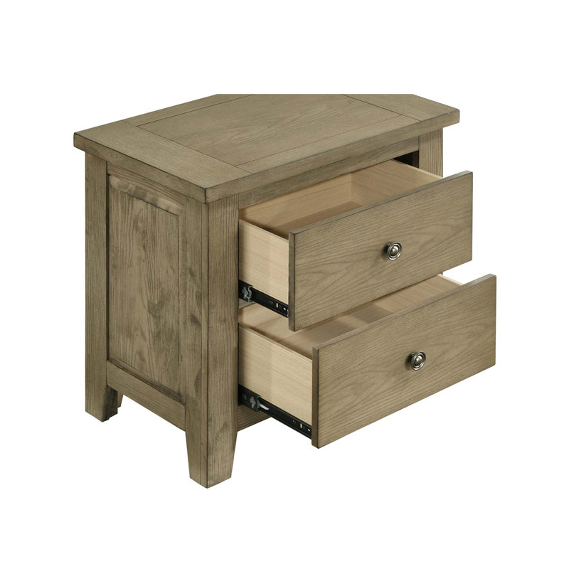 Fully Assembled 2-Drawer Nightstand for Timeless Bedroom Elegance