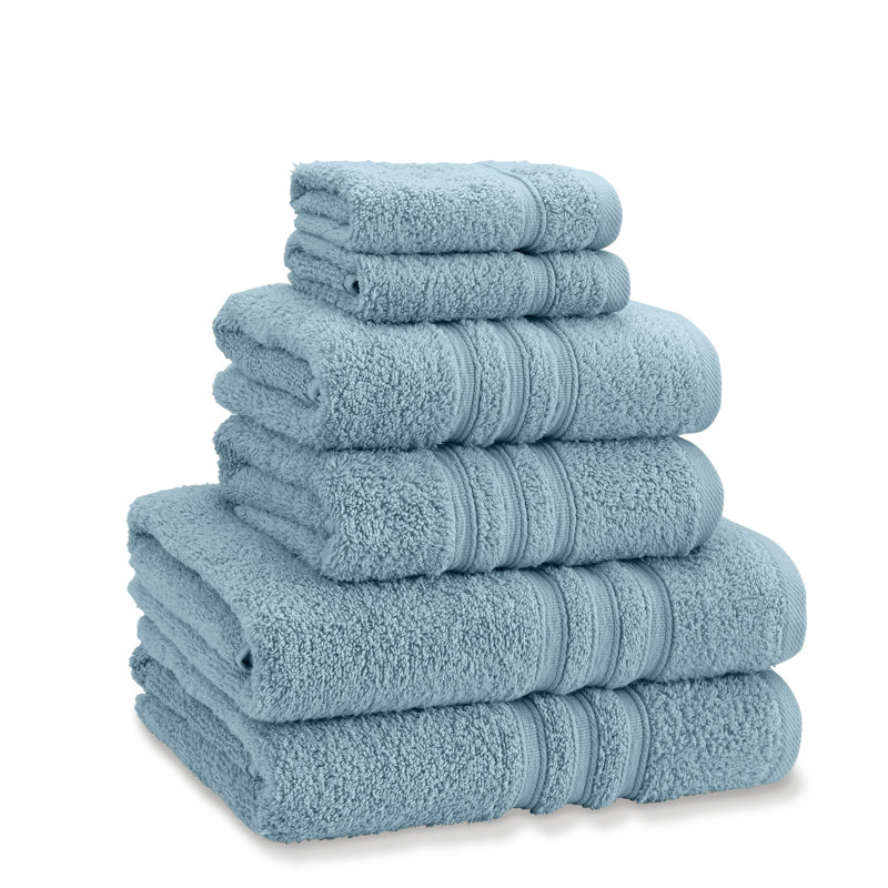 Zero Twist 100% Cotton 6-Piece Towel Bale, Blue