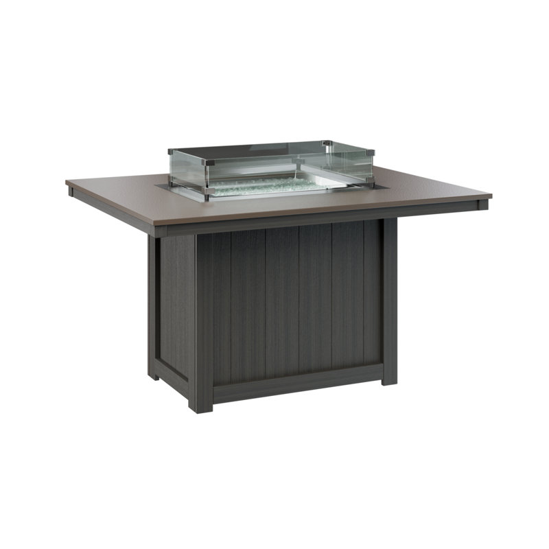 Foyer de table rectangulaire 54 po Berlin Gardens Donoma, Bronze martelé avec base gris côtier, H 30 po x l 41 po x P 54 po