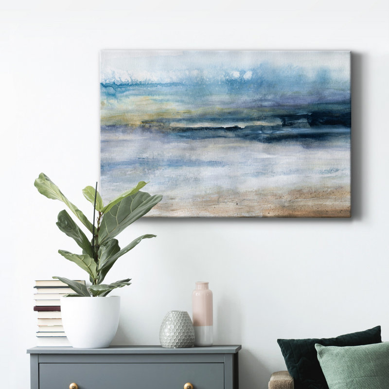 Vent et eau - peinture sur toile tendue, H 48 po x l 32 po x P 1 po