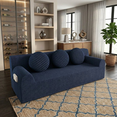 Canapé 71 po pour salon avec mousse à mémoire de forme profonde, canapé-lit confortable pour petits espaces, chambre à coucher, appartement, sans assemblage requis, noir
