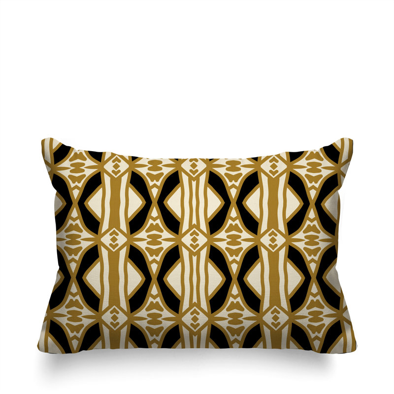 Coussin rectangulaire intérieur / extérieur réversible Sunderland, Rectangle H 18 po x l 25 po, Noir