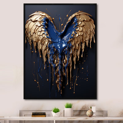 Art mural ailes d'ange III bleu royal et fantaisie