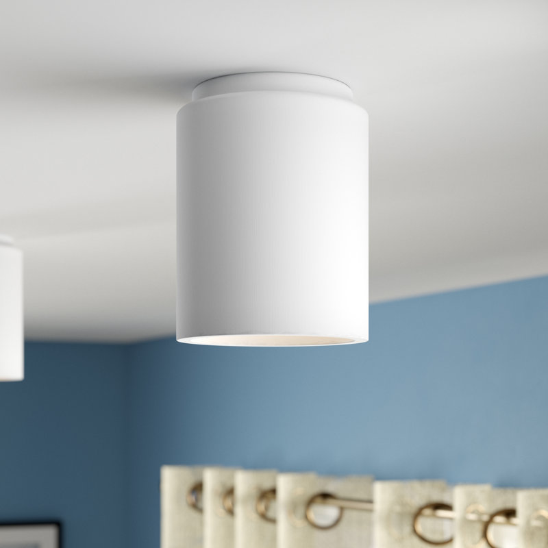 Plafonnier encastré 1 lumière 6,5 po Sumatra, Blanc mat, Incandescent (Not Included)