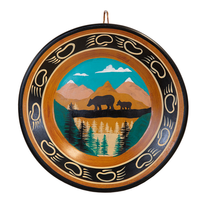 Plaque murale ours peinte à la main de taille très grande 