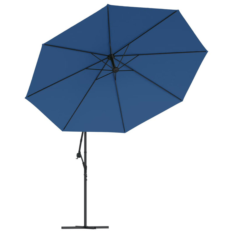 Gurganus 350cm Lighted Market Parasol, Azure Blue
