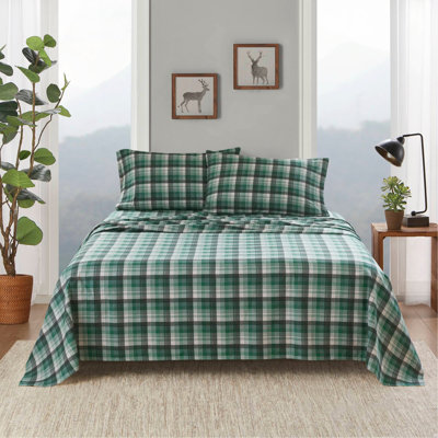 4 PCS Sheet Set Green Plaid
