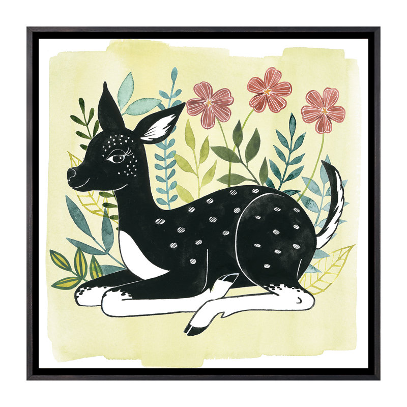 Floral Forester II par Grace Popp - impression d'art graphique, H 18 po x l 18 po x 1,5 po, Toile avec cadre noir patiné