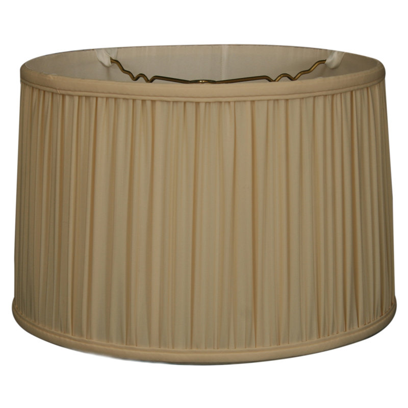 Silk Drum Lamp Shade, Eggshell/Off White, 11.5" H x 18" W x 18" D