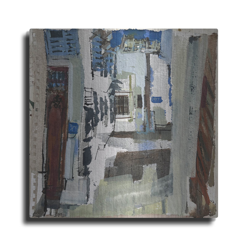 Art mural luxueux «Bahrain Alley» par Erin McGee Ferrell, 24 po x 24 po, H 24 po x l 24 po