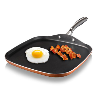 Gotham Steel Copper Cast Textured 10.5'' Nonstick Square Griddle Pan