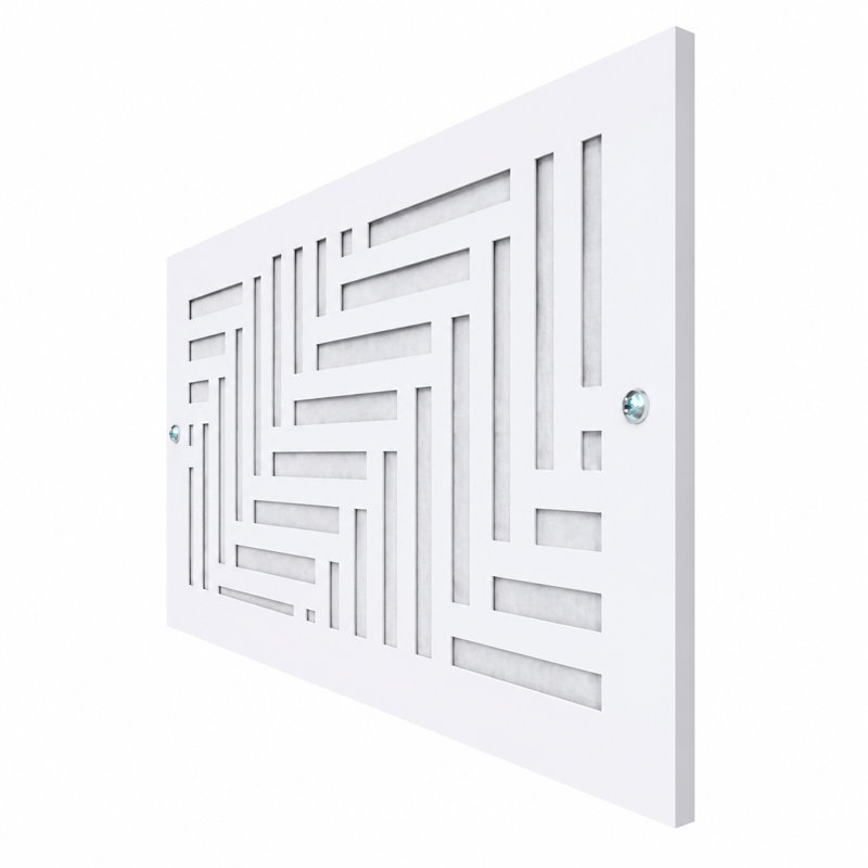 Registres muraux et de plafonds Stellar Air White - 4 x 8 (ouverture de conduit) 6 x 10 au total - Élévation, White Paint