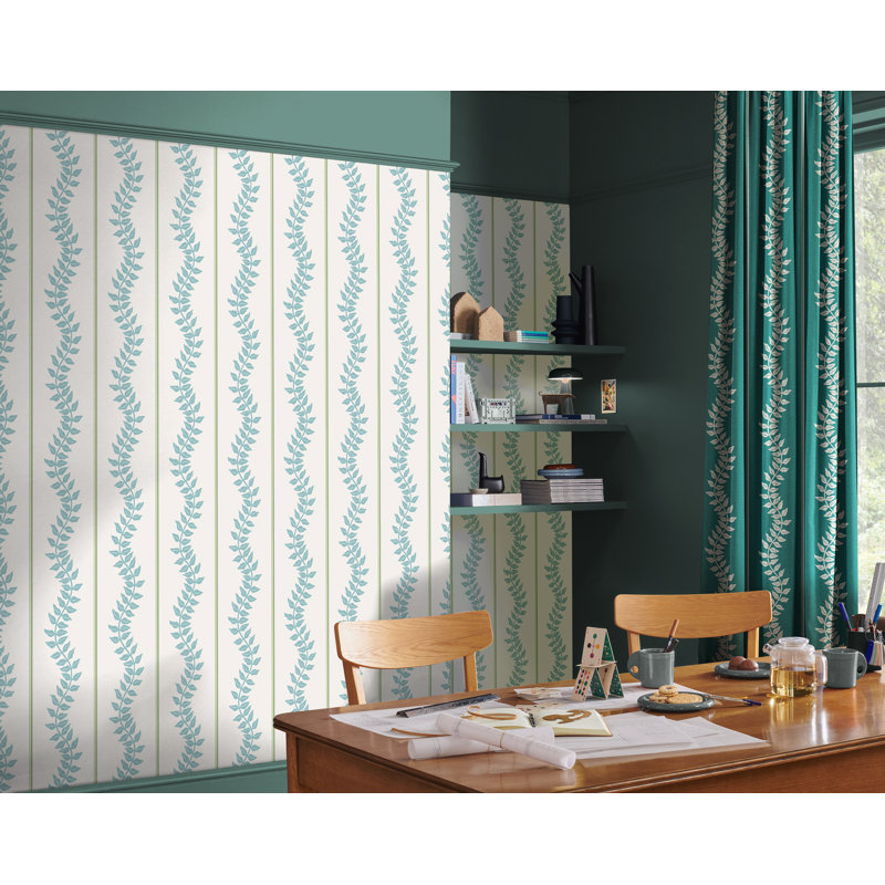  Papier peint Laurel, Bleu