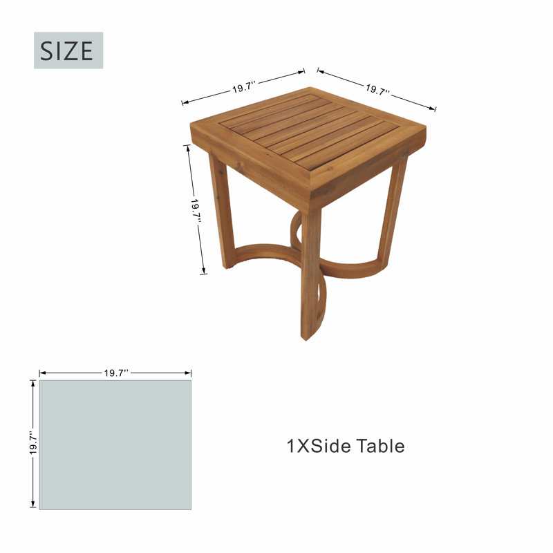 Square Acacia Outdoor Side Table
