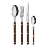 Bistrot Solid 4 - Piece Stainless Steel Flatware Set - Service for 1