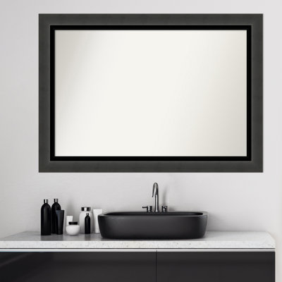 Tuxedo Black Bathroom Vanity Non-Beveled Wall Mirror