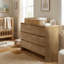 Commode à 6 tiroirs cannelés, commode double large avec silhouette incurvée 59 "Cove