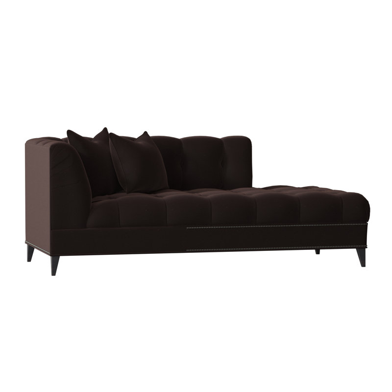 Dashing Upholstered Sectional Right Hand Facing, Stormy Onyx, Weathered Brass Small, Espresso