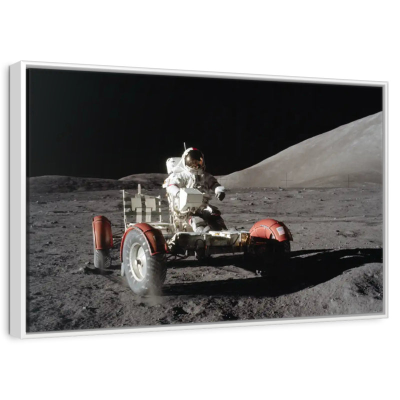 Atterrissage lunaire Apollo 17, Cadre flottant blanc, 43 po x 29 po