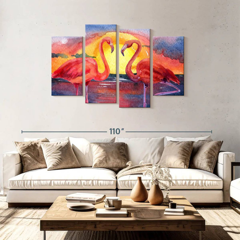 Brampt Flamingos And The Sunset