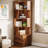 66.92" H 5-Tier Corner Bookcase with 2 Drawers-1509307375