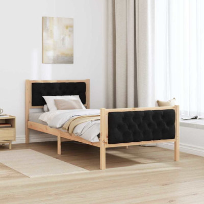Solid Wood Fabric Bed Frame