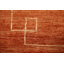 Tapis de couloir orange en laine noué à la main de conception unique 2 pi 6 po x 9 pi 7 po