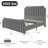 Axyl Velvet Bed Frame, 50.2" Tall Headboard & Footboard, Upholstered Platform Queen Bed Frame With Nailhead Trim, No Box Spring Needed, Noise Free, Solid Wooden Slats-1612100814-1612100811