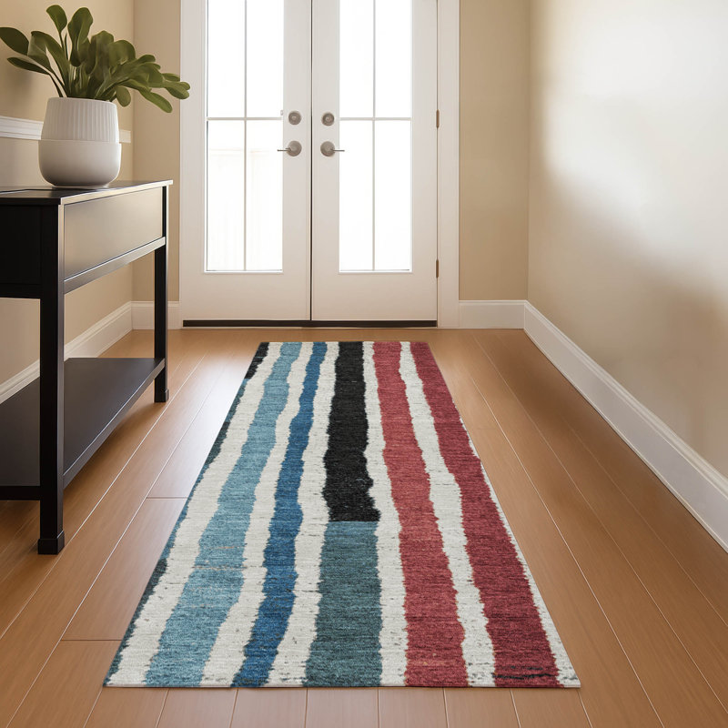Premium Machine Washable Kemmer AMF1961 Stripes Rug, Runner 2'3" x 7'6"