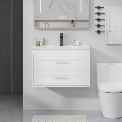 Single Bathroom Vanity Set With Ceramic Sink Top (No Faucet)
